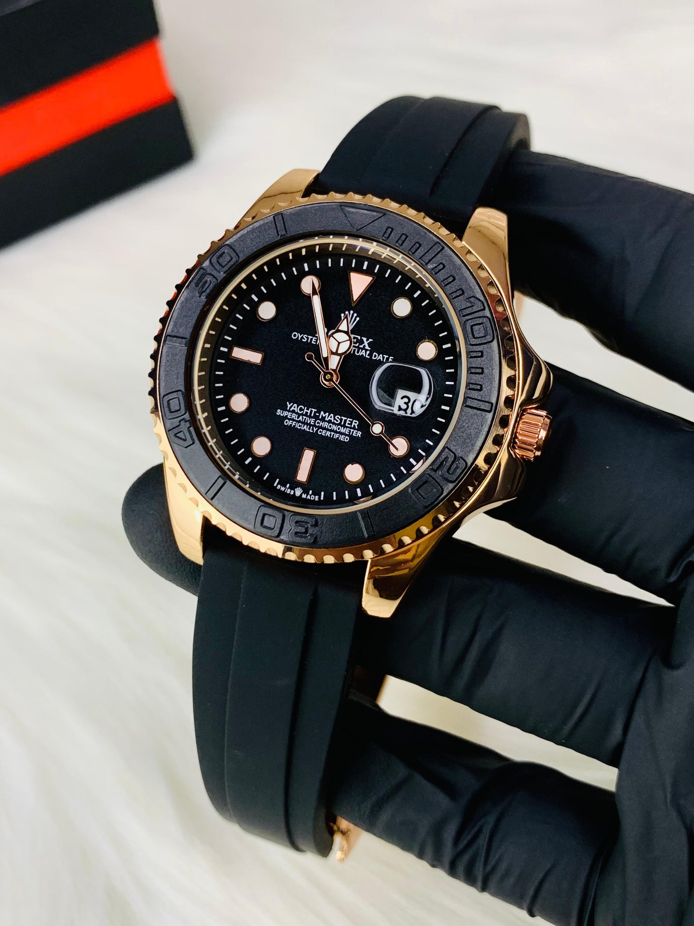 Rolex Oyester Perpetual Black Belt Watch