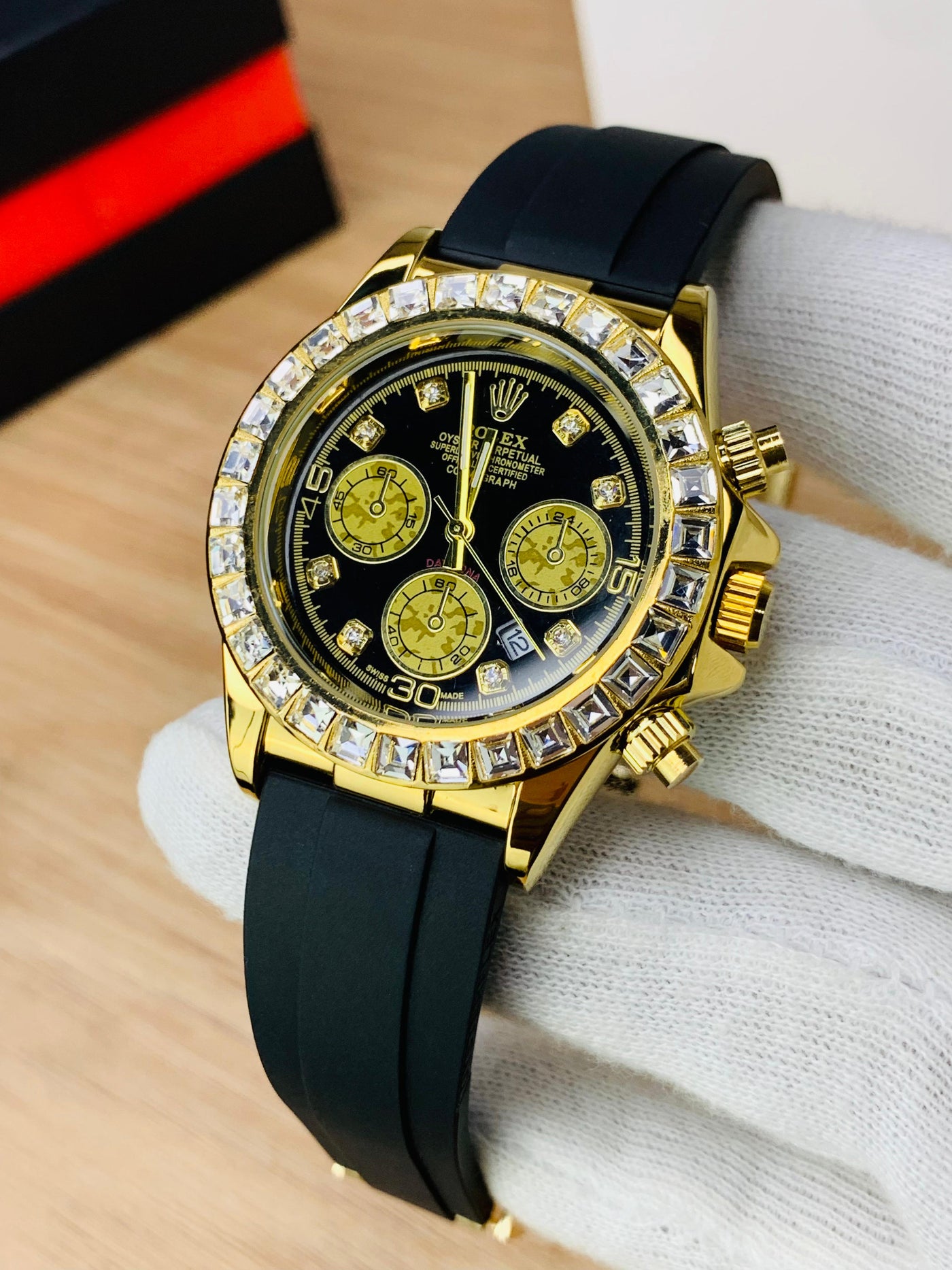 Rolex Oyester Perpetual Black Belt Watch